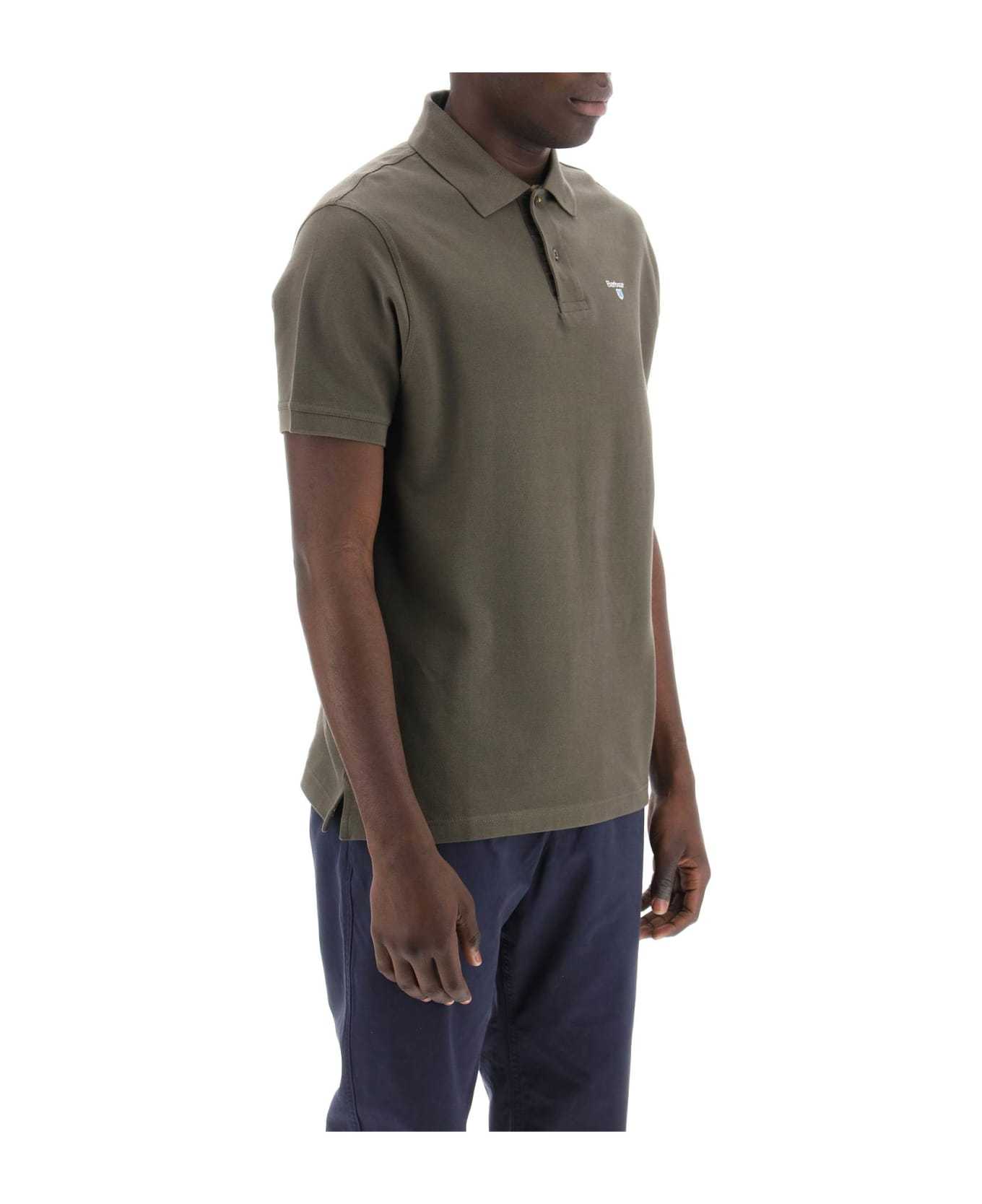Barbour Embroidered Logo Polo Sports In Green