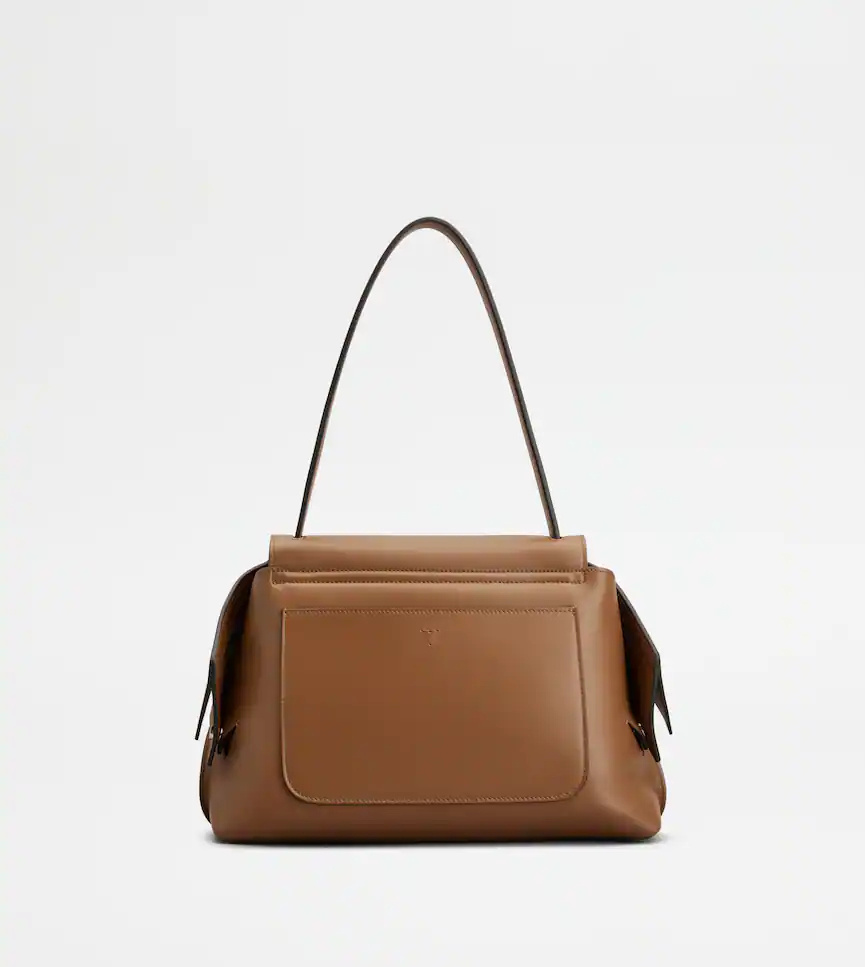 Tod's Caramel Leather Small Tod S Wave Shoulder Bag In Brown