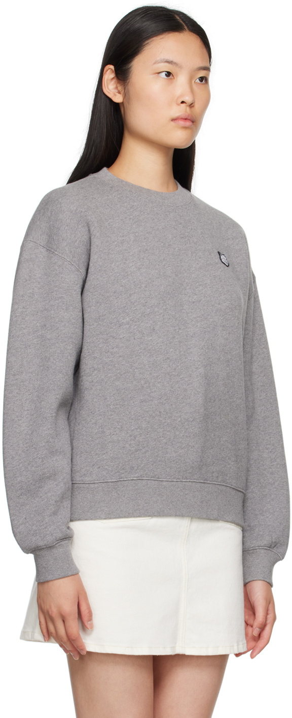 Shop Maison Kitsuné Fox Hoodie In Gray