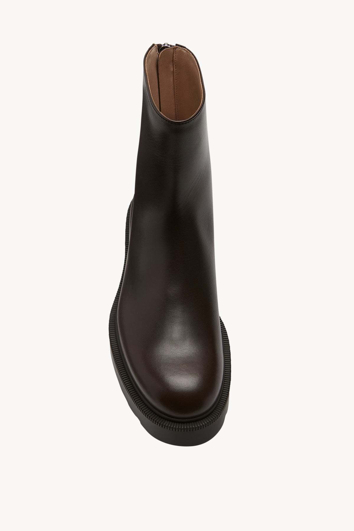 The Row Nobilis Leather Ankle Boots In Brown