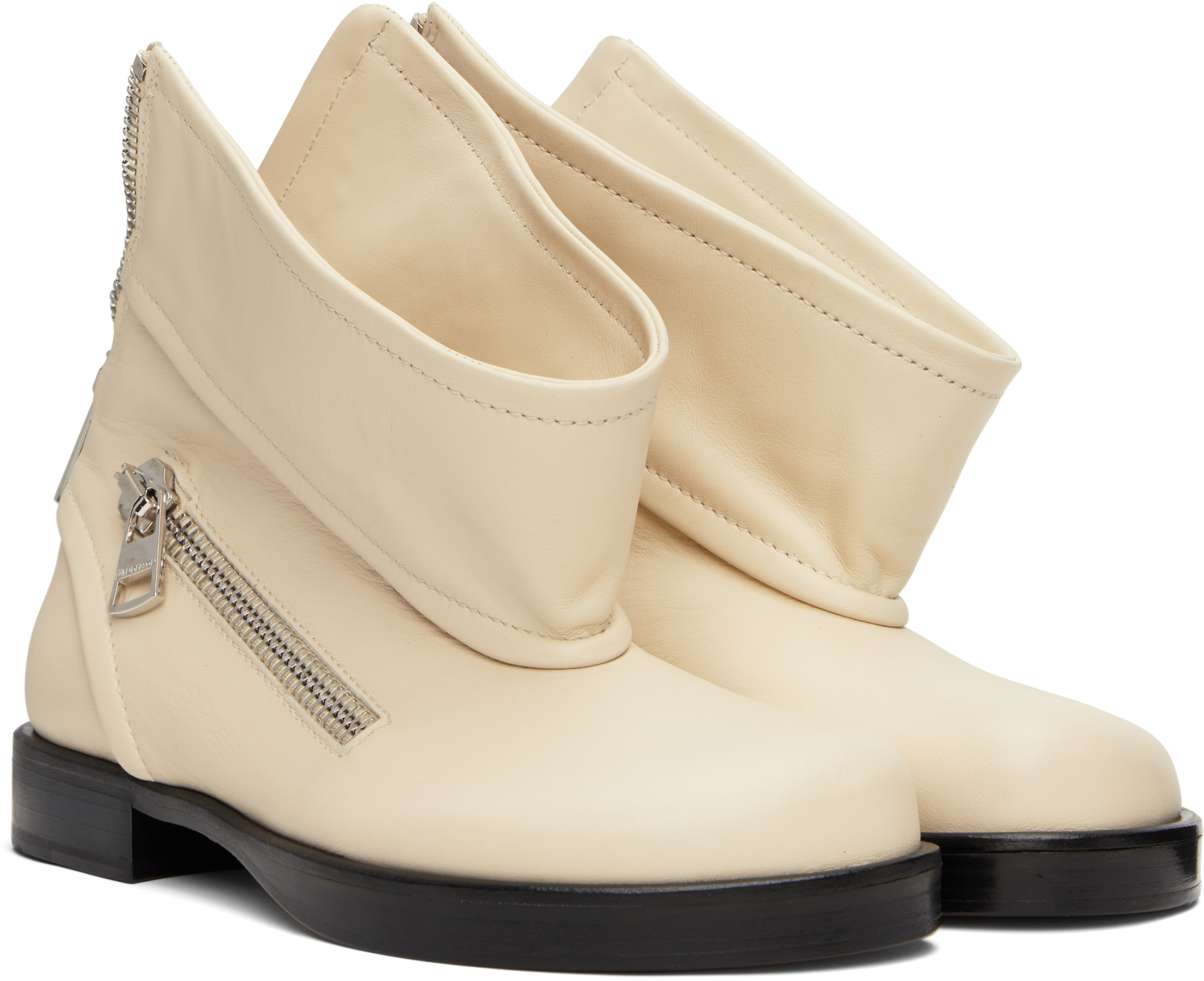 Jw Anderson Off-white Biker Boots In Neutral