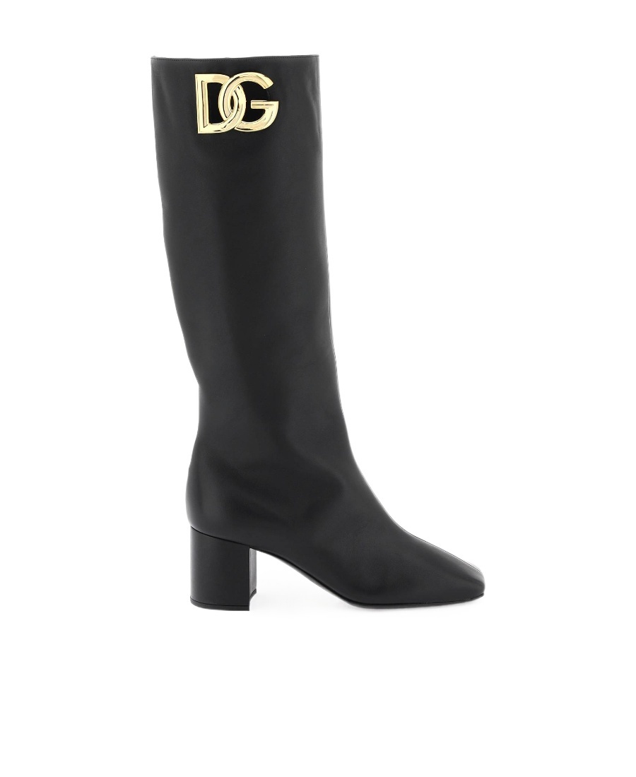 Dolce & Gabbana Leather Boots In Black