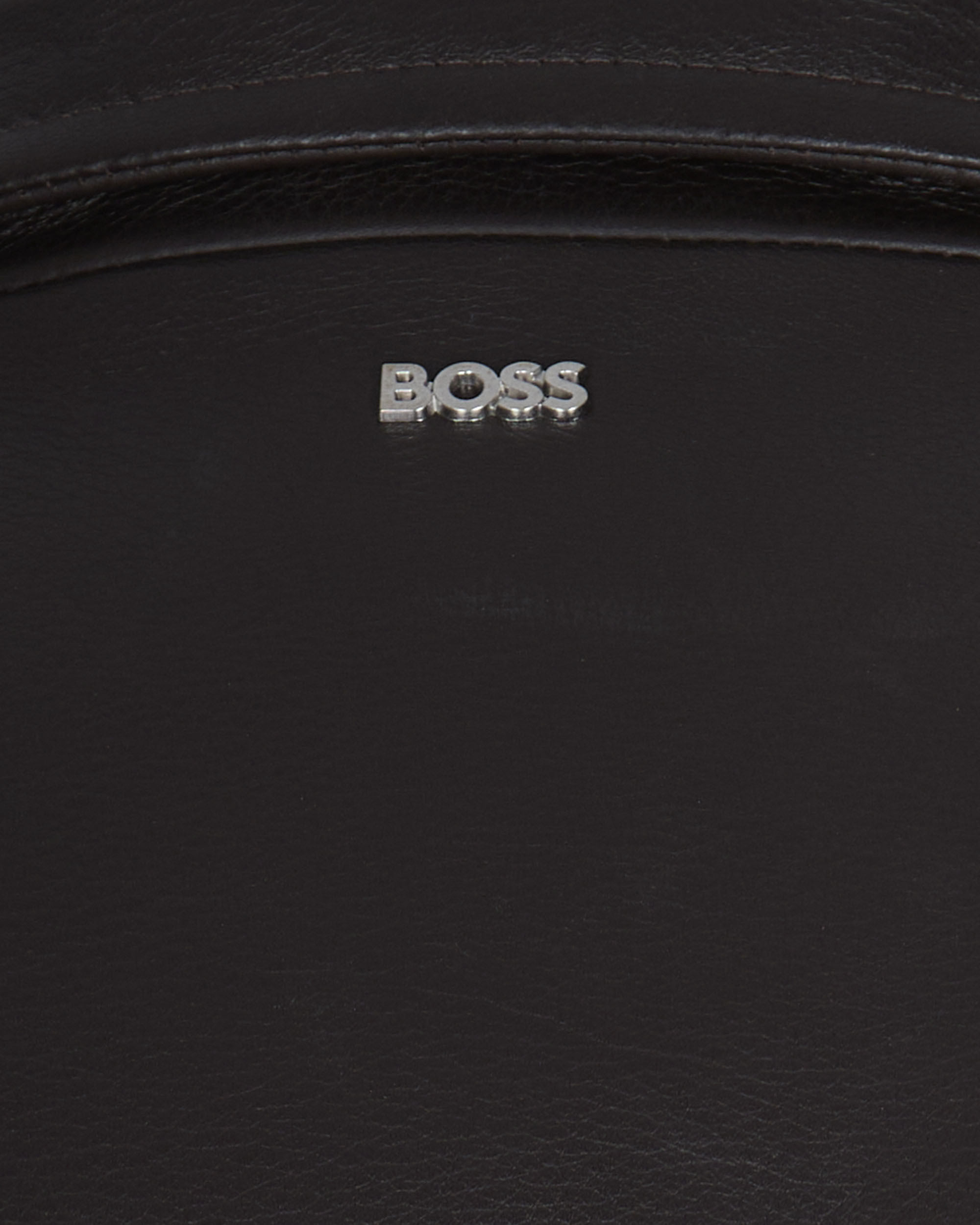 Hugo Boss Giubbino In Nappa Con Zip Doppia Dark Brown In Black