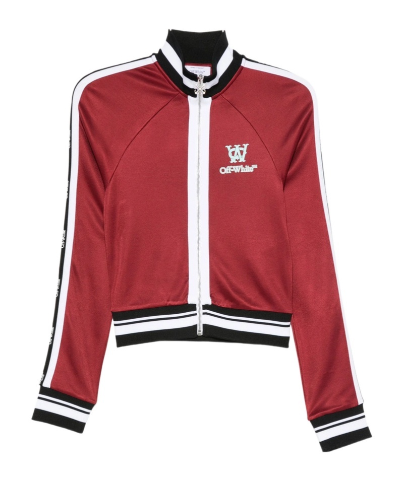 Off-white Stripe-trim Track Jacket In Red