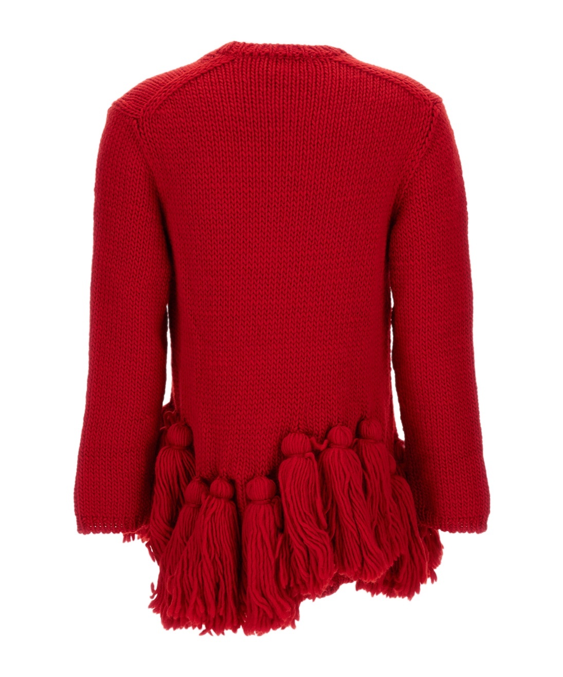 Comme Des Garçons Tassel-detail Fringed Sweater In Red