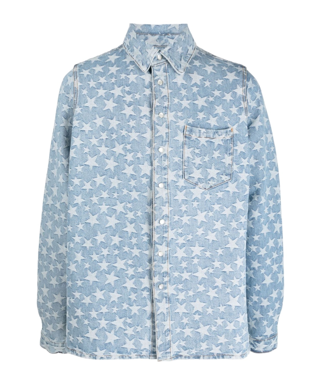 Erl Star Pattern Long Sleeve Shirt In Blue
