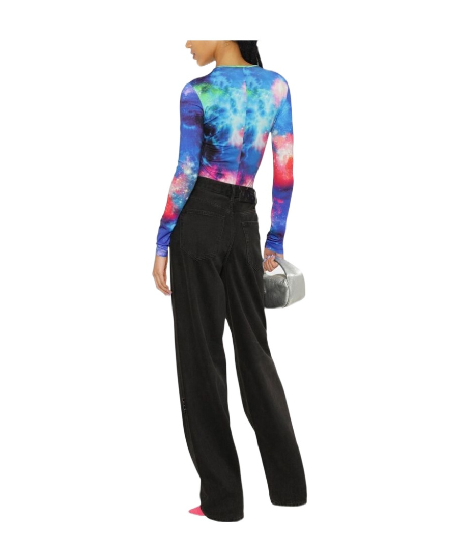 Versace Jeans Abstract-print Bodysuit In Blue