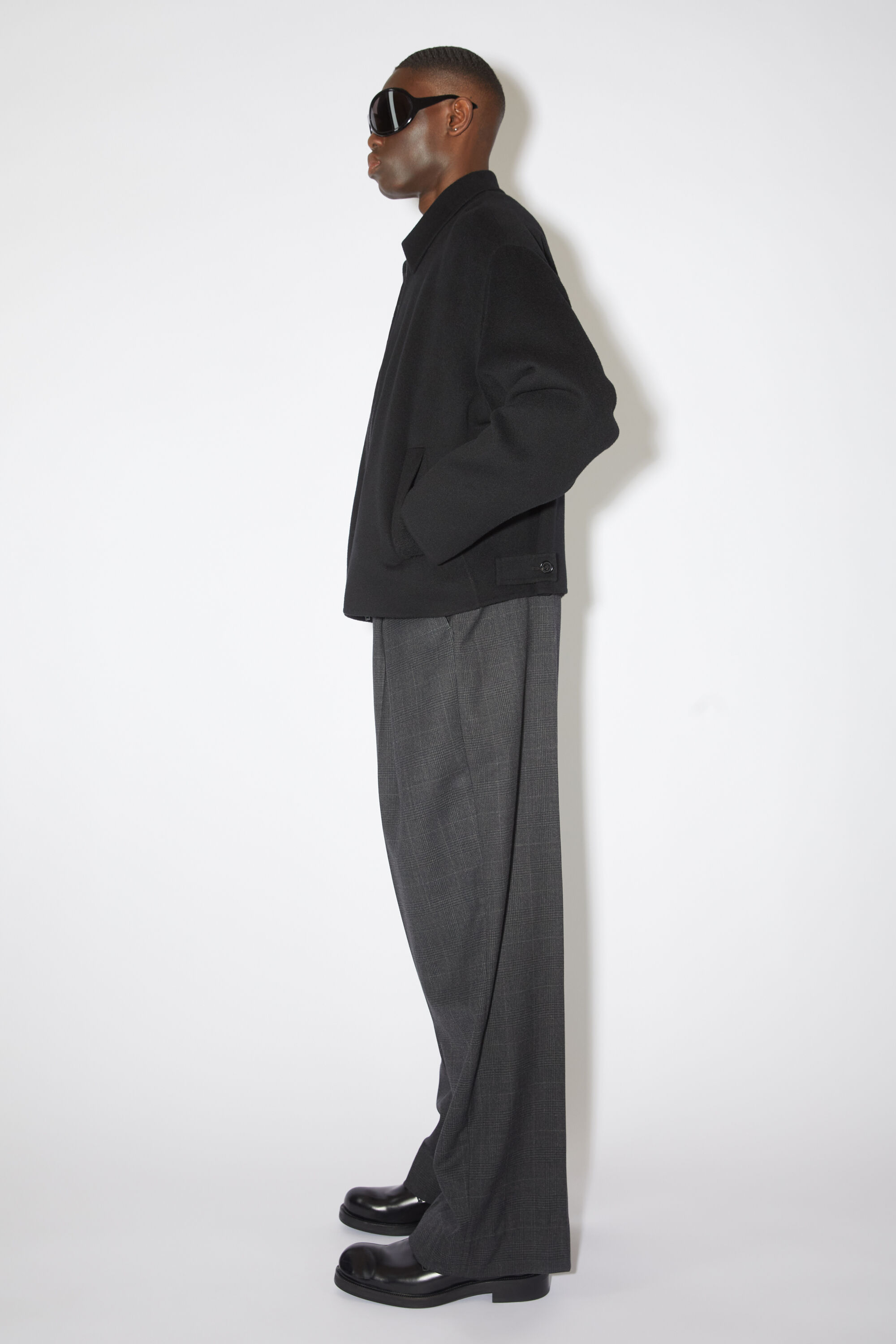 Acne Studios Zip-up Wool Shirt Jacket In Black