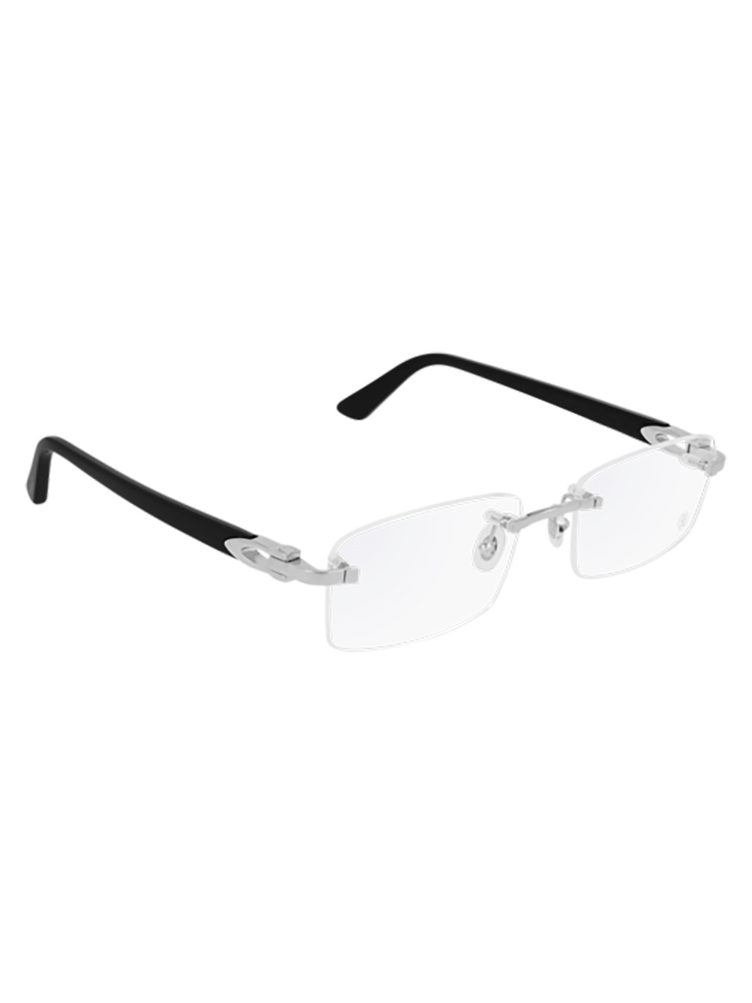 Cartier Rectangular Rimless Glasses In White