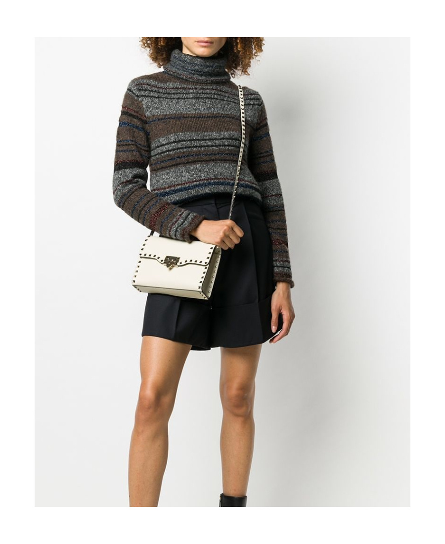 Valentino Rockstud Crossbody Bag In Nude