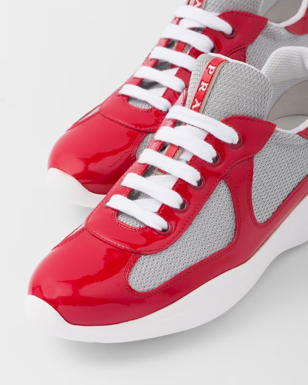 Prada Logo Details Sneakers In Red