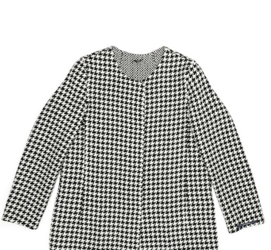 Max Mara A Thousand Birds Plaid Round-neck Coat In Gray