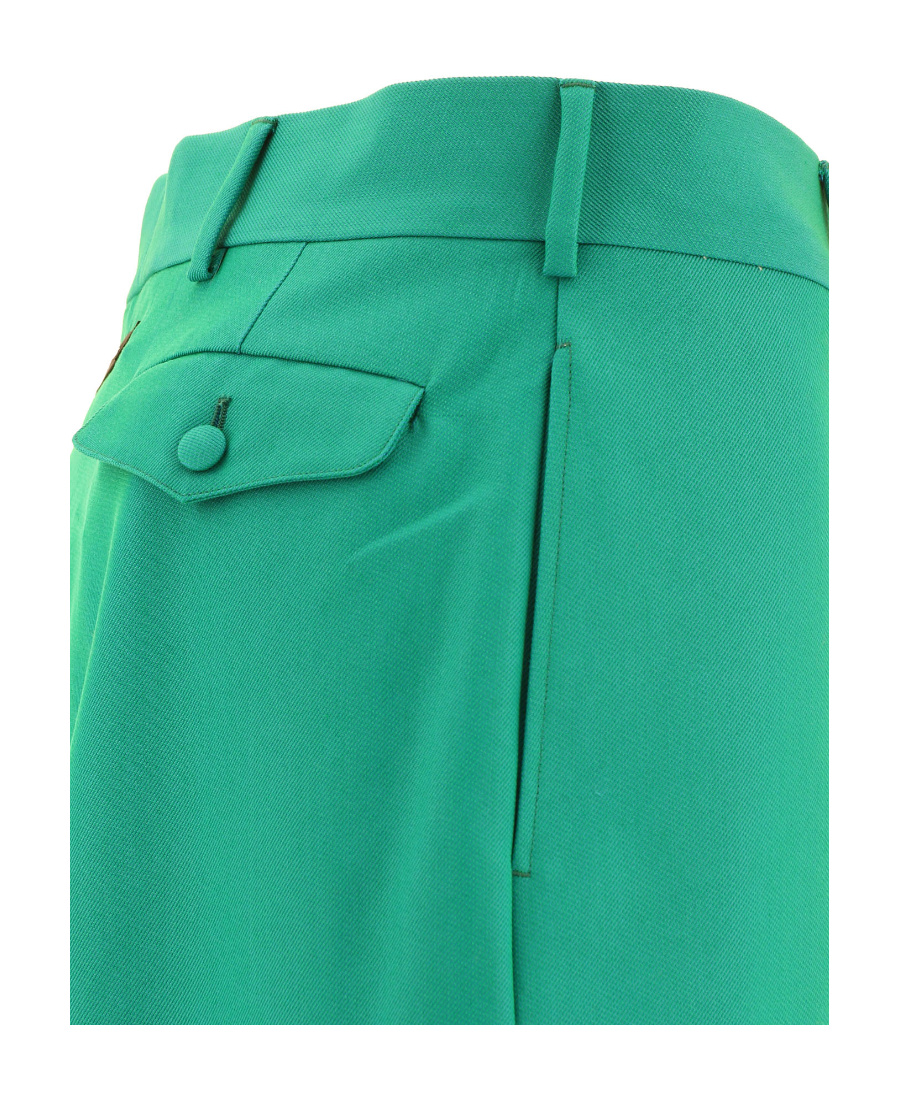 Palm Angels Tailored Cotton Trousers In Green