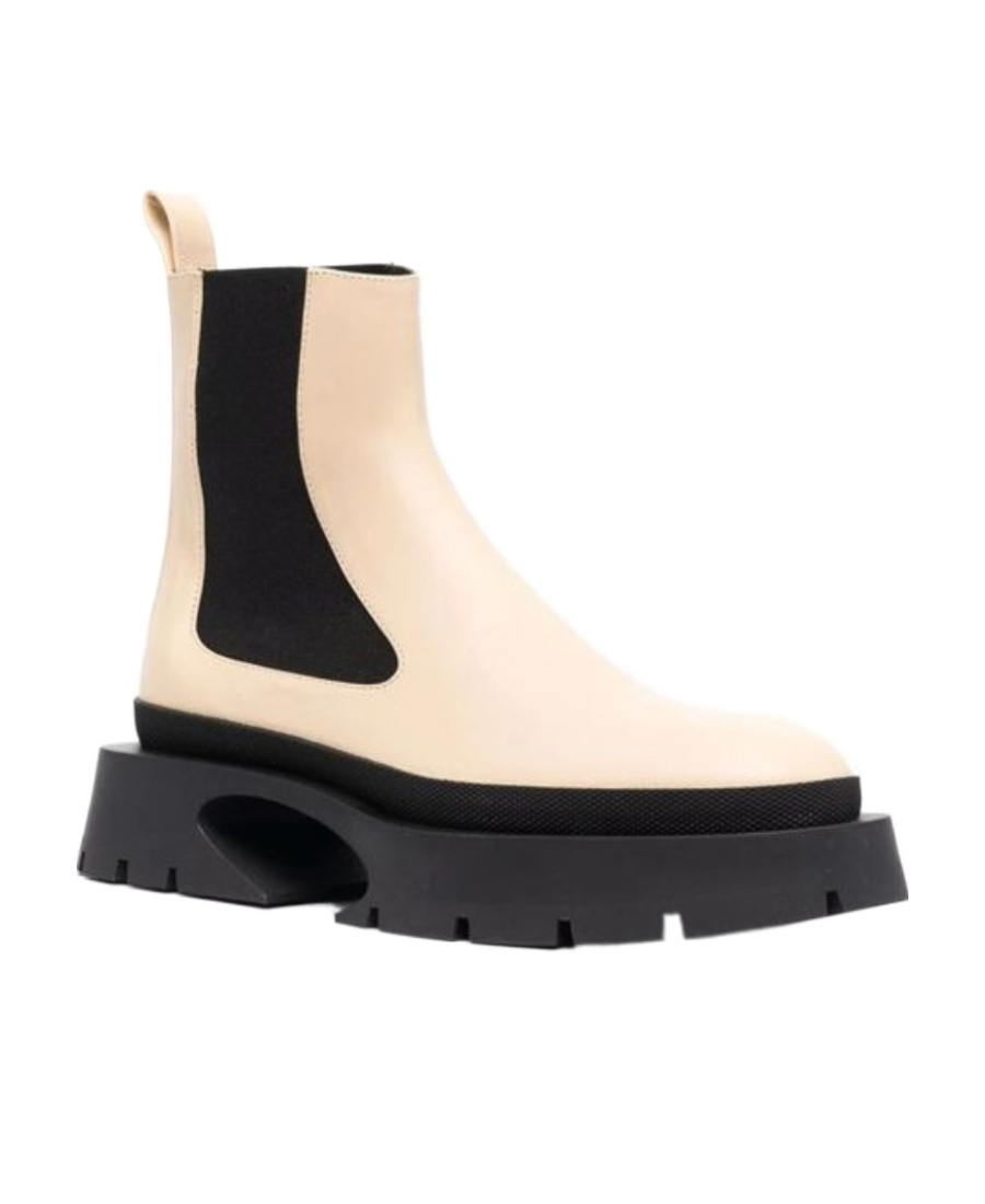 Jil Sander Two-tone Chelsea Boots In Black
