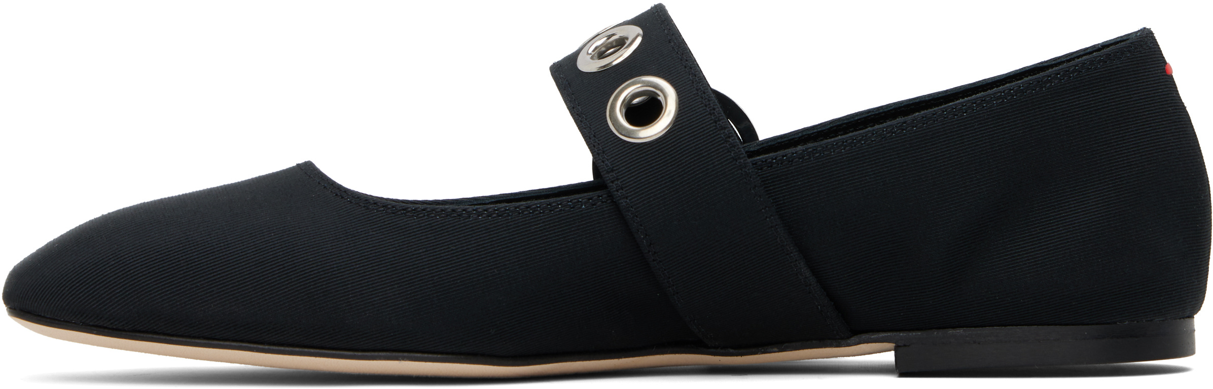 Aeyde Black Uma Eyelet Mary-jane Ballerina Flats In Black