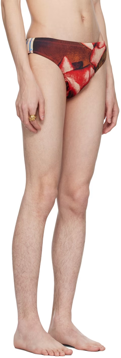 Jean Paul Gaultier Printed Swimming Briefs In Multi
