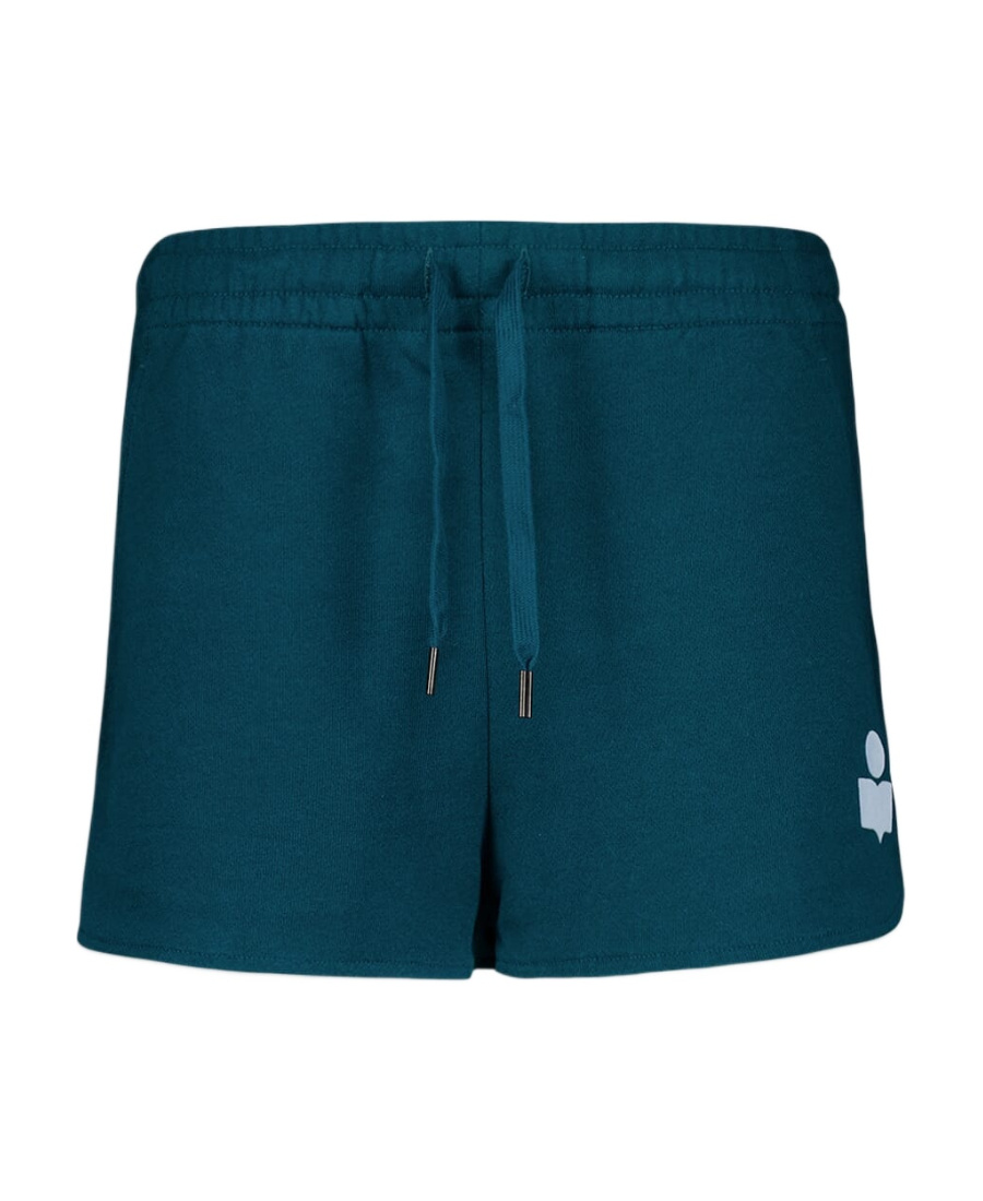Isabel Marant Étoile Logo Printed Drawstring Shorts In Blue