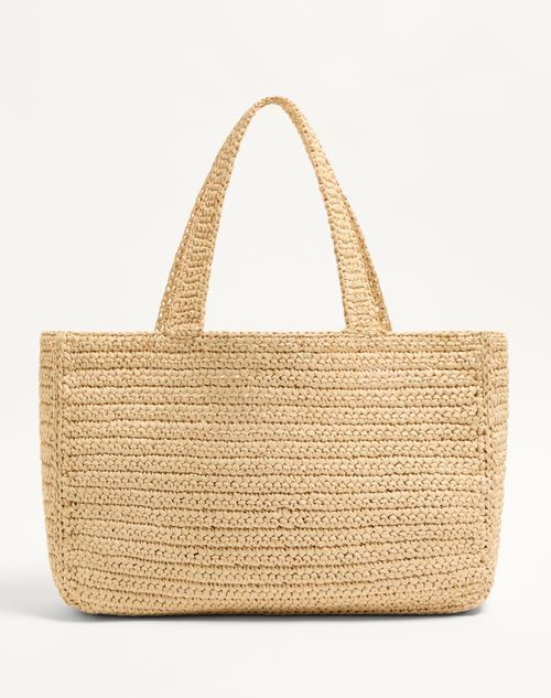 Valentino Large Raffia Viva Superstar Crochet Tote Bag In Brown