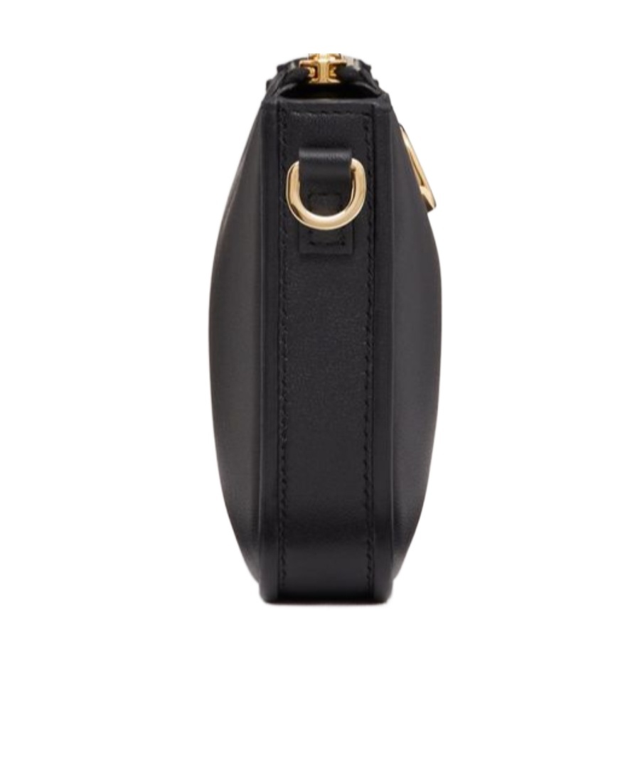 Valentino Vlogo Signature Leather Crossbody Bag In Black