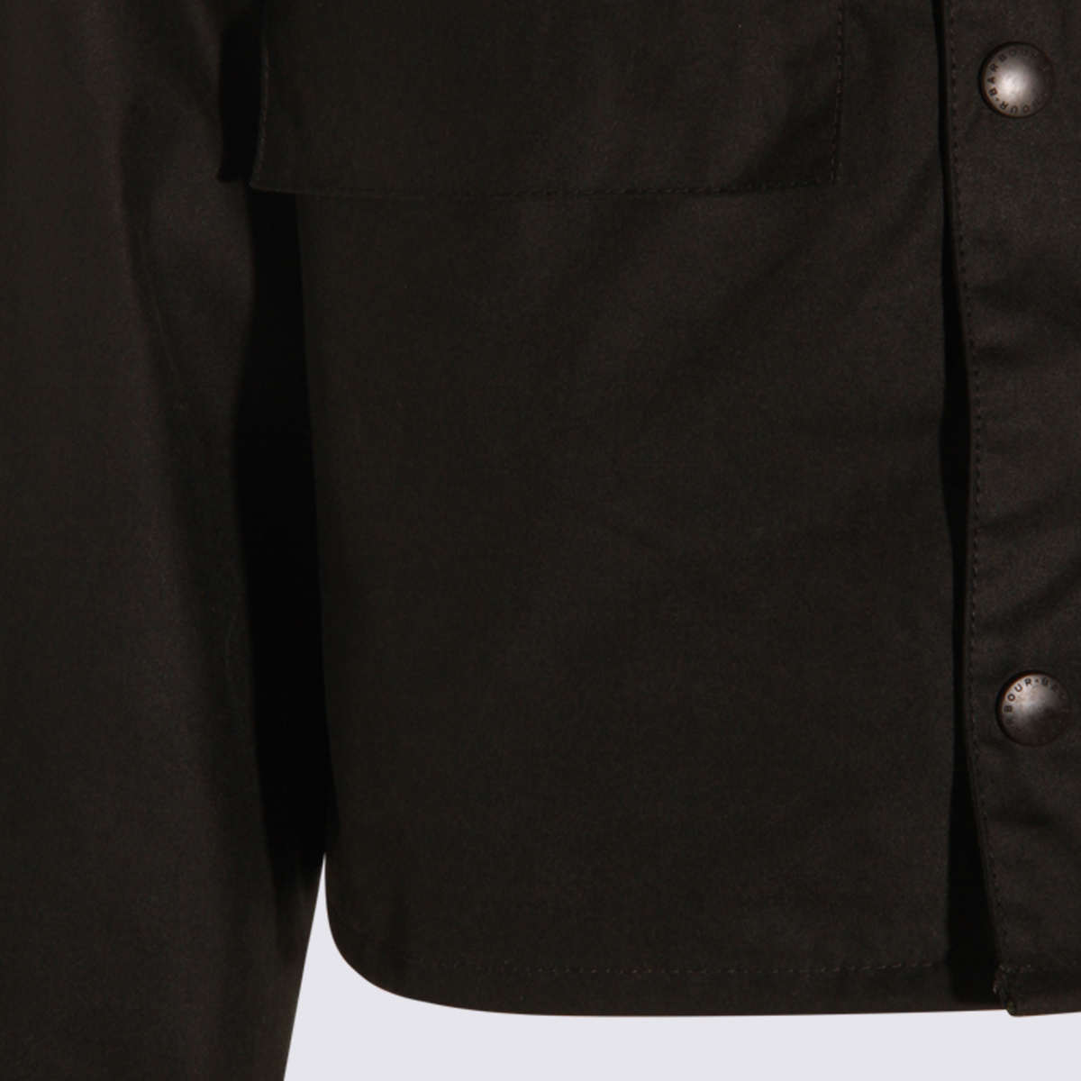 Barbour Casual Jacket With Corduroy Collar And Pockets In Black