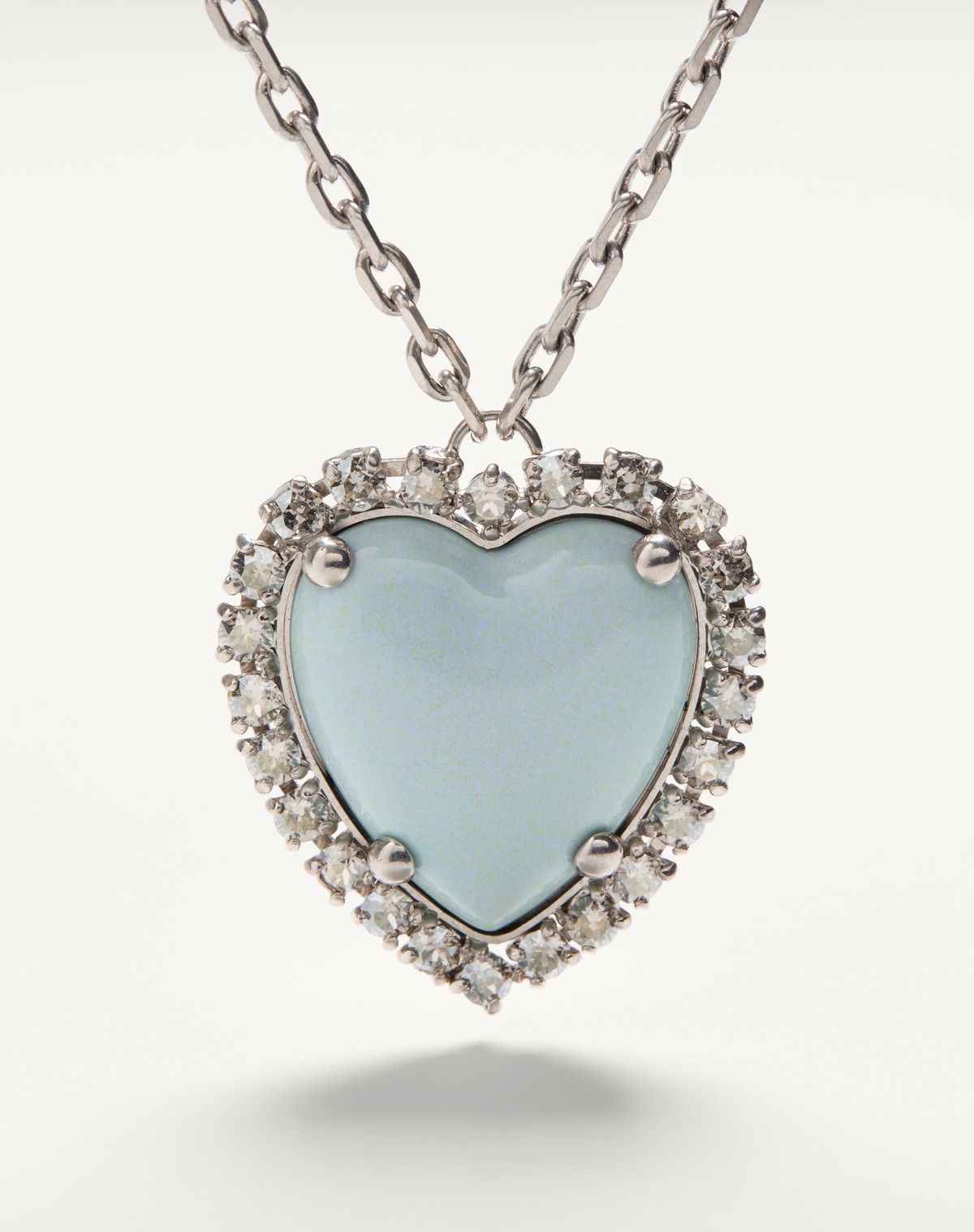 Valentino Crystal-embellished Necklace In Gray