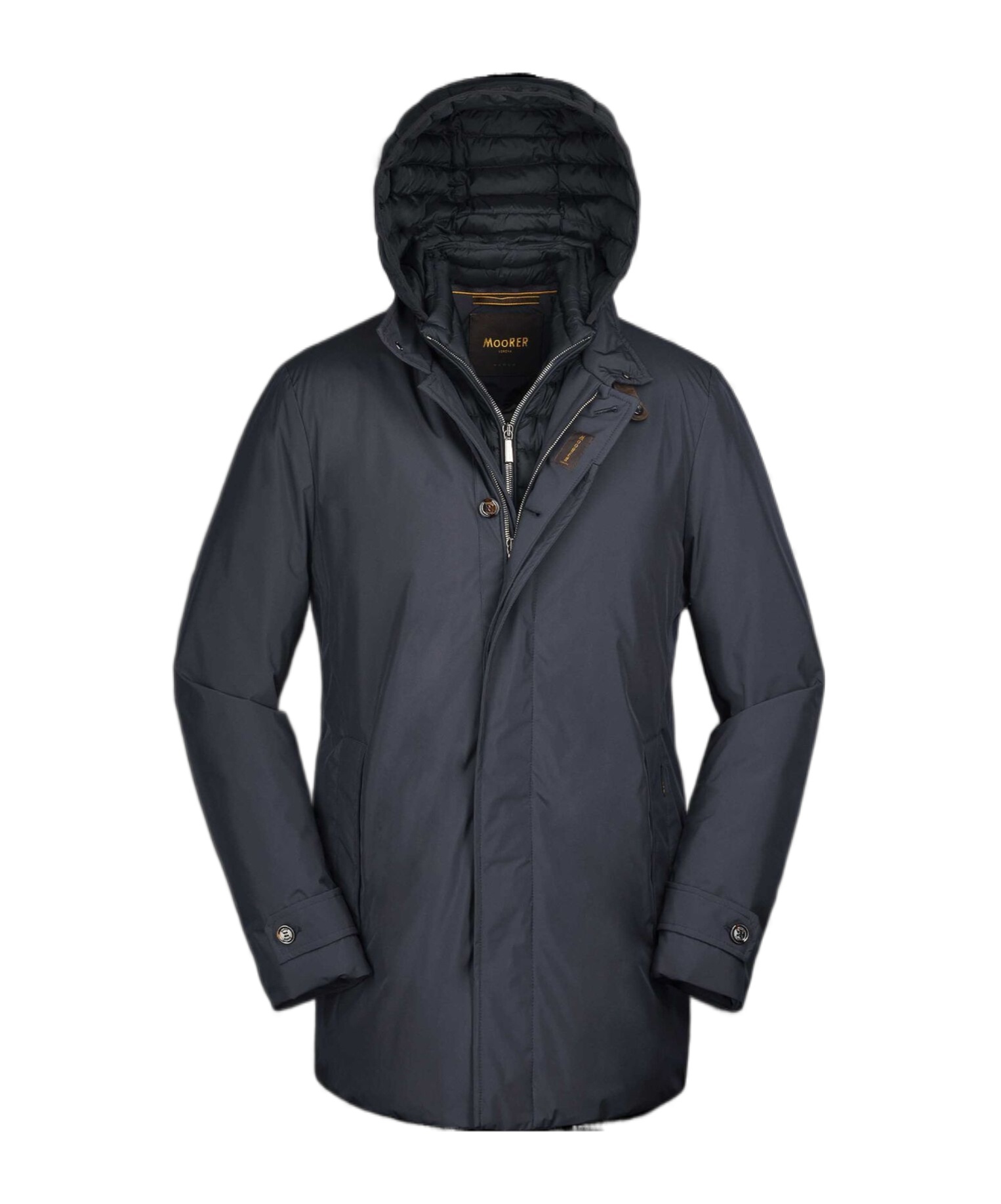 Moorer Long-sleeved Coat In Black