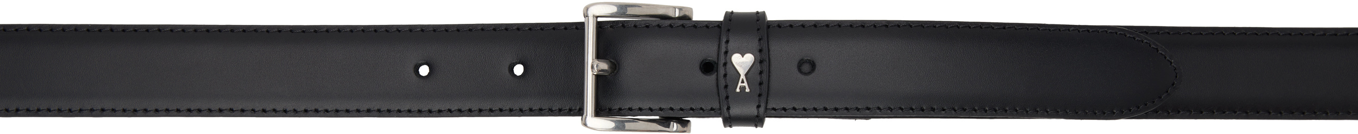Ami Alexandre Mattiussi Pin Buckle Opens And Closes Waist Belt In Black