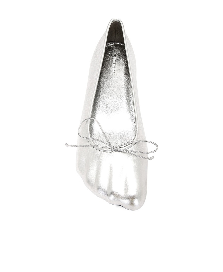 Balenciaga Fetish Moulded Leather Ballerina Shoes In Gray