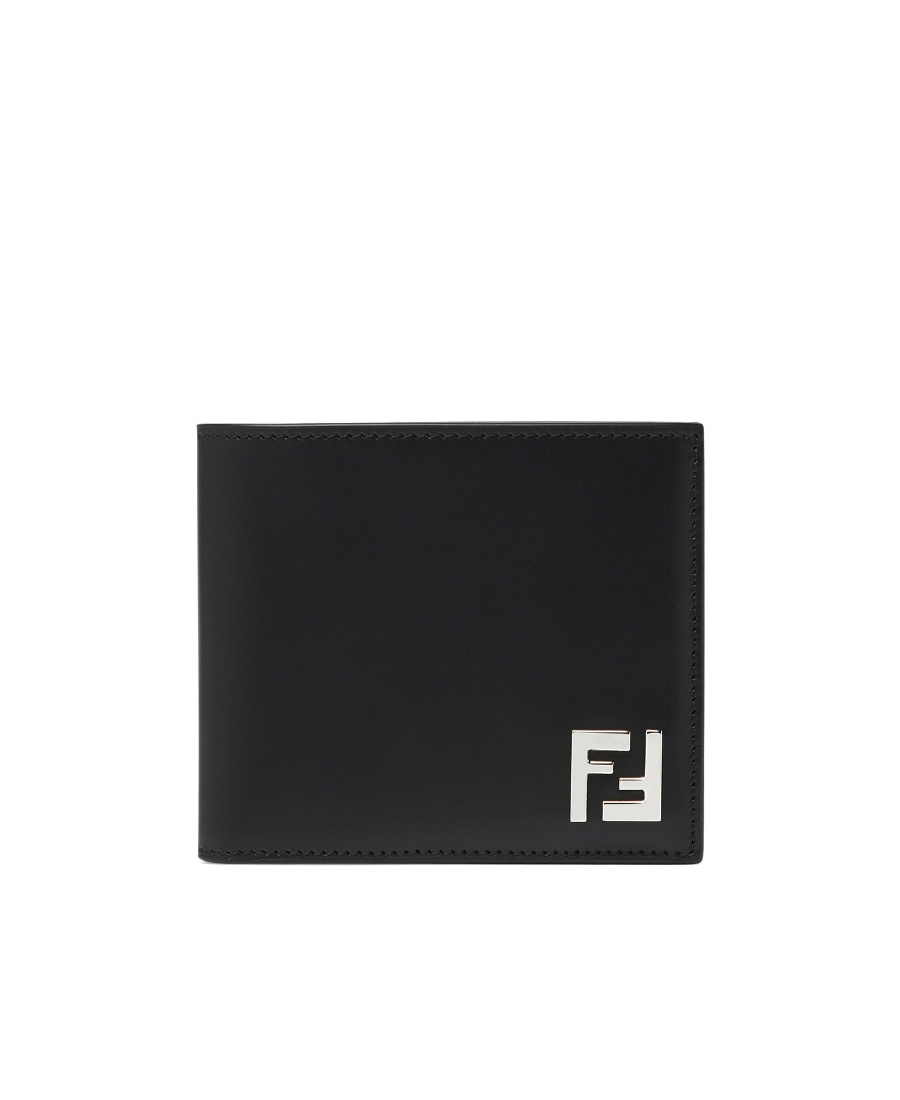 Fendi Ff Bi-fold Leather Wallet In Black