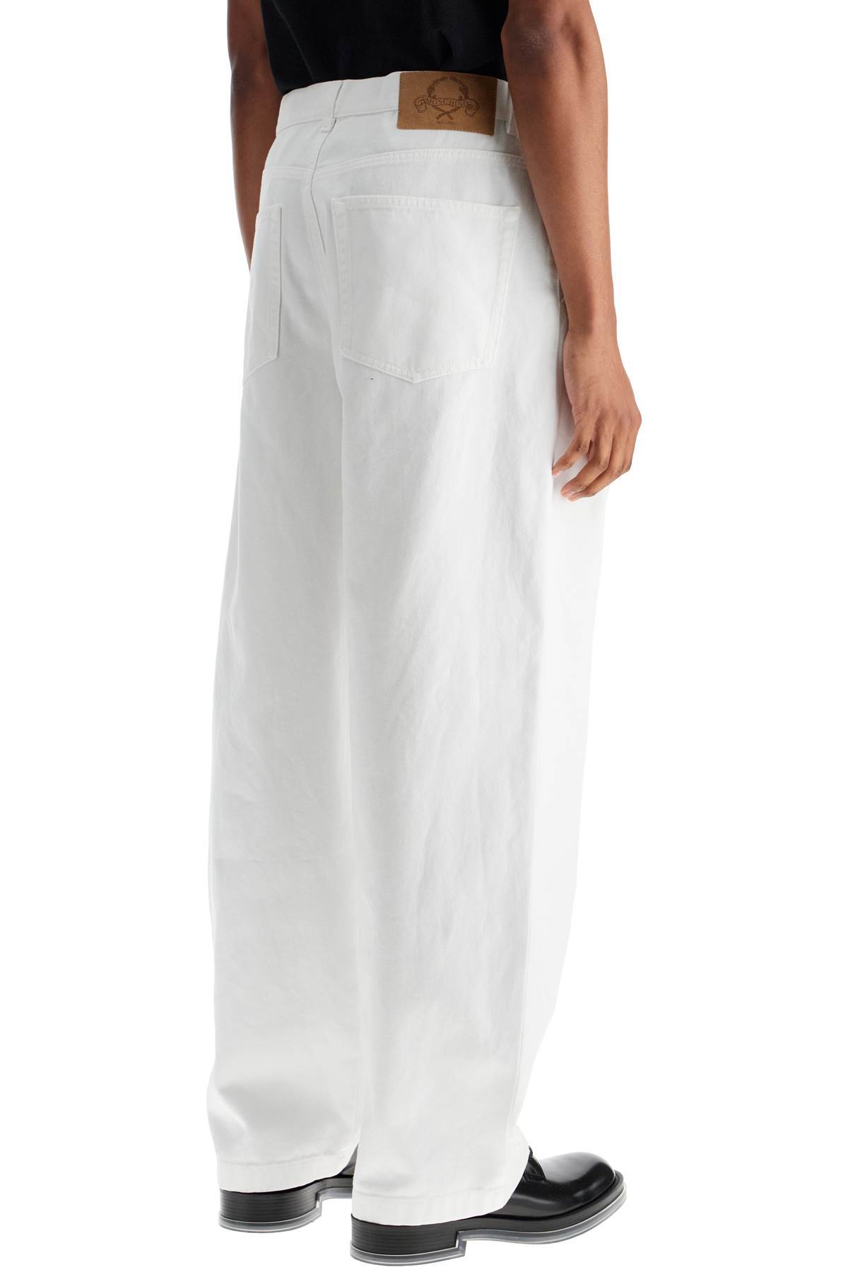 Moschino Belt Loop Wide-leg Casual Pants In White