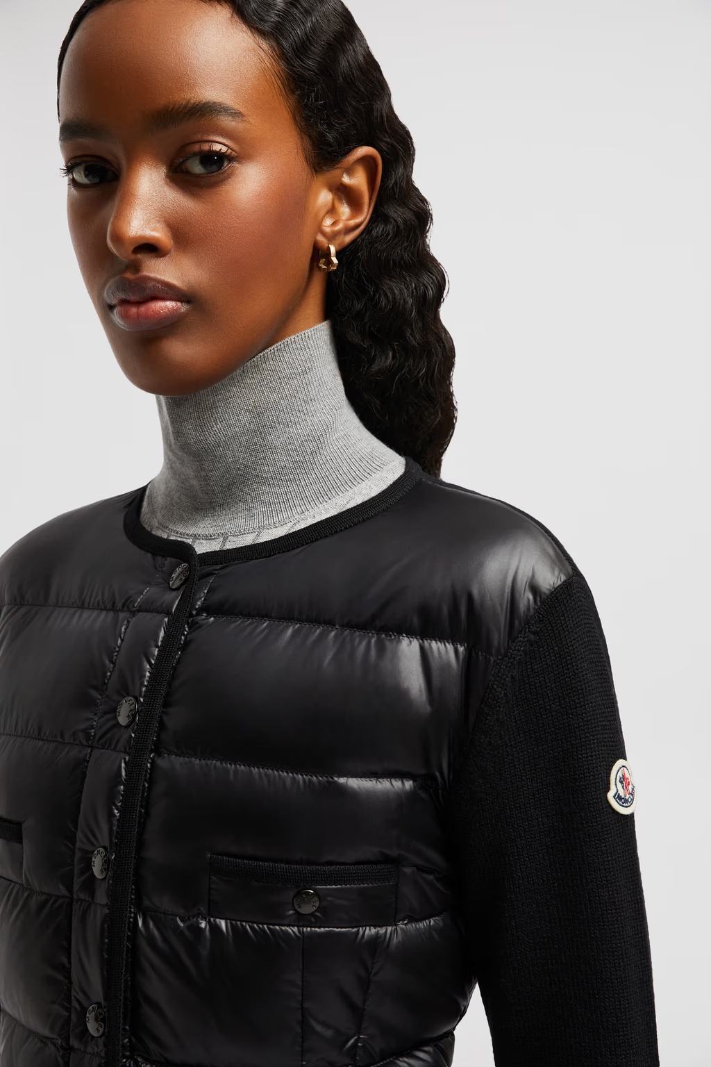 Moncler Down-filled Buttoned Cardingan In Black