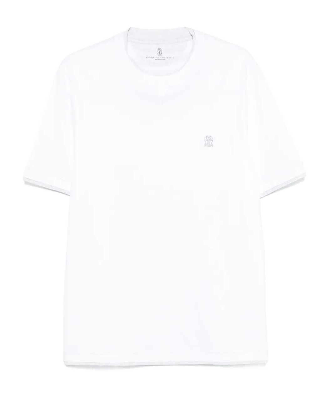 Brunello Cucinelli Men Cotton Jersey Crew-neck T-shirt With Logo And Faux-layering