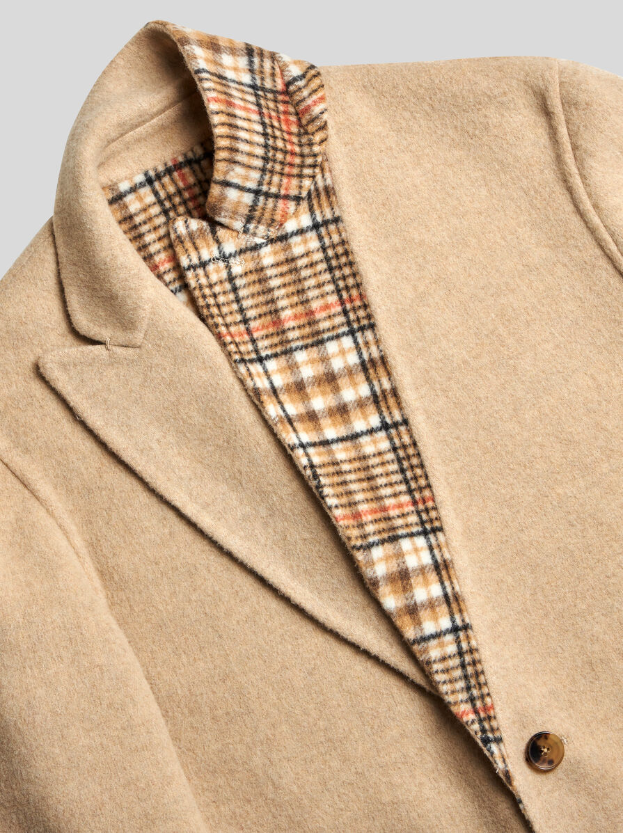 Etro Reversible Single-breasted Coat In Nude