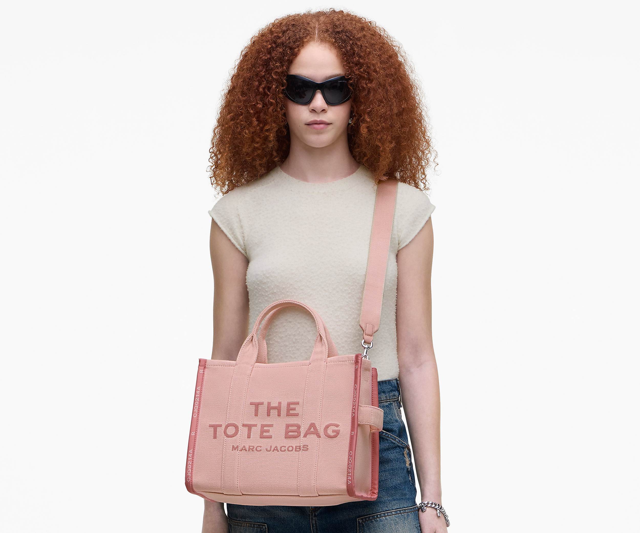 Marc Jacobs The Jacquard Small Tote Rose Handbag In Pink