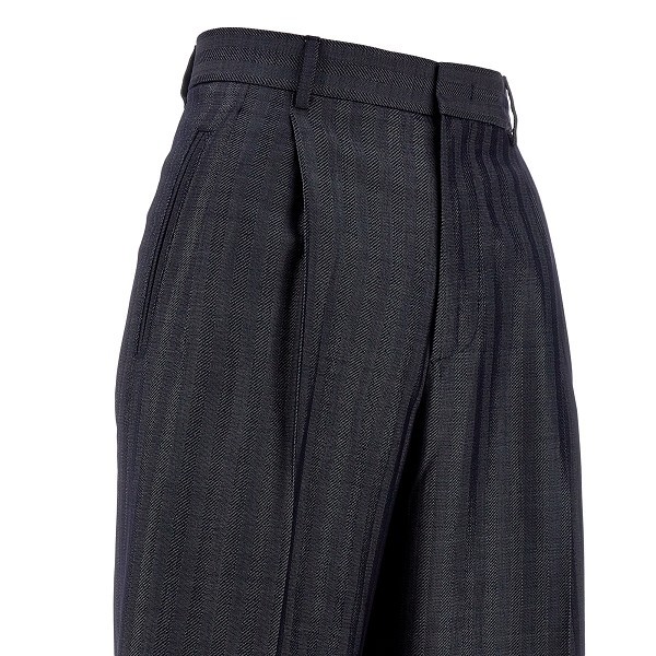 Etro Grey Wide Pants With Concealed Closure In Wool Blend Woman In Black