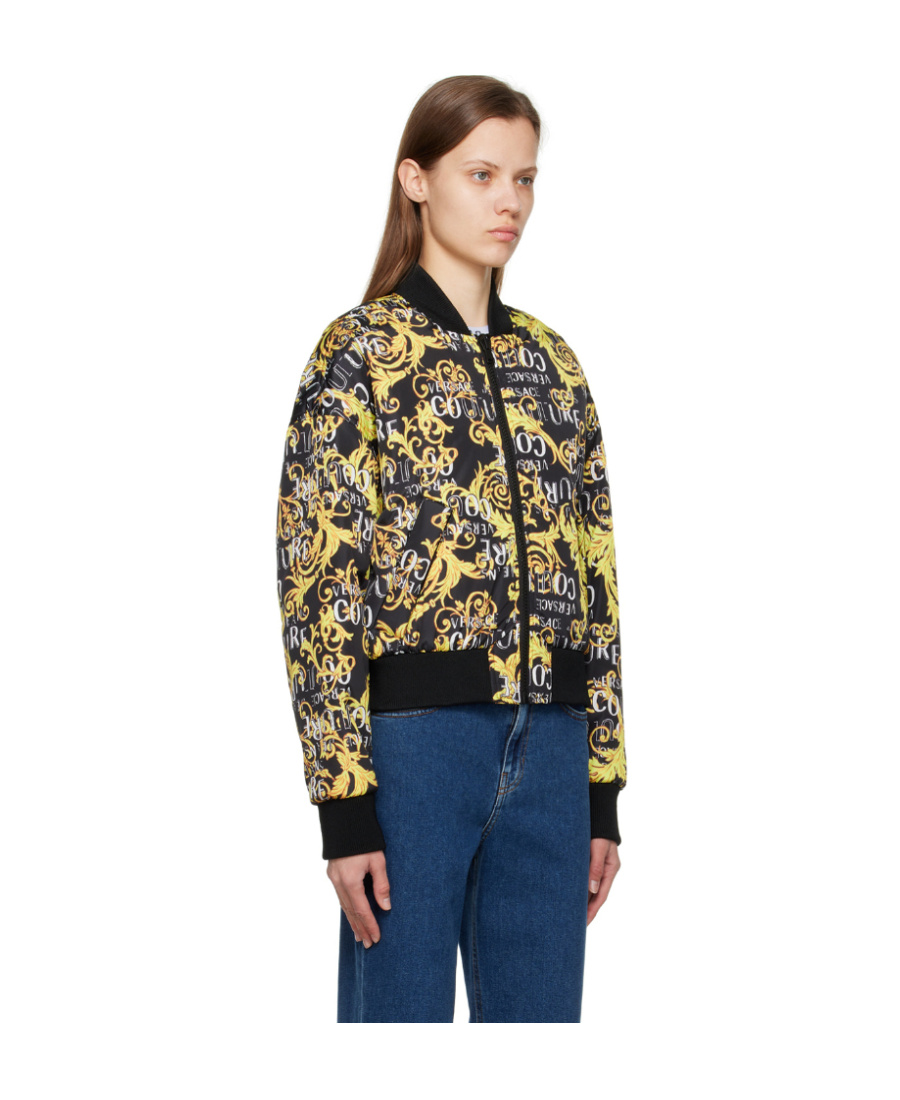Versace Jeans Logo Pattern Double-sided Pilot Jacket In Multicolor