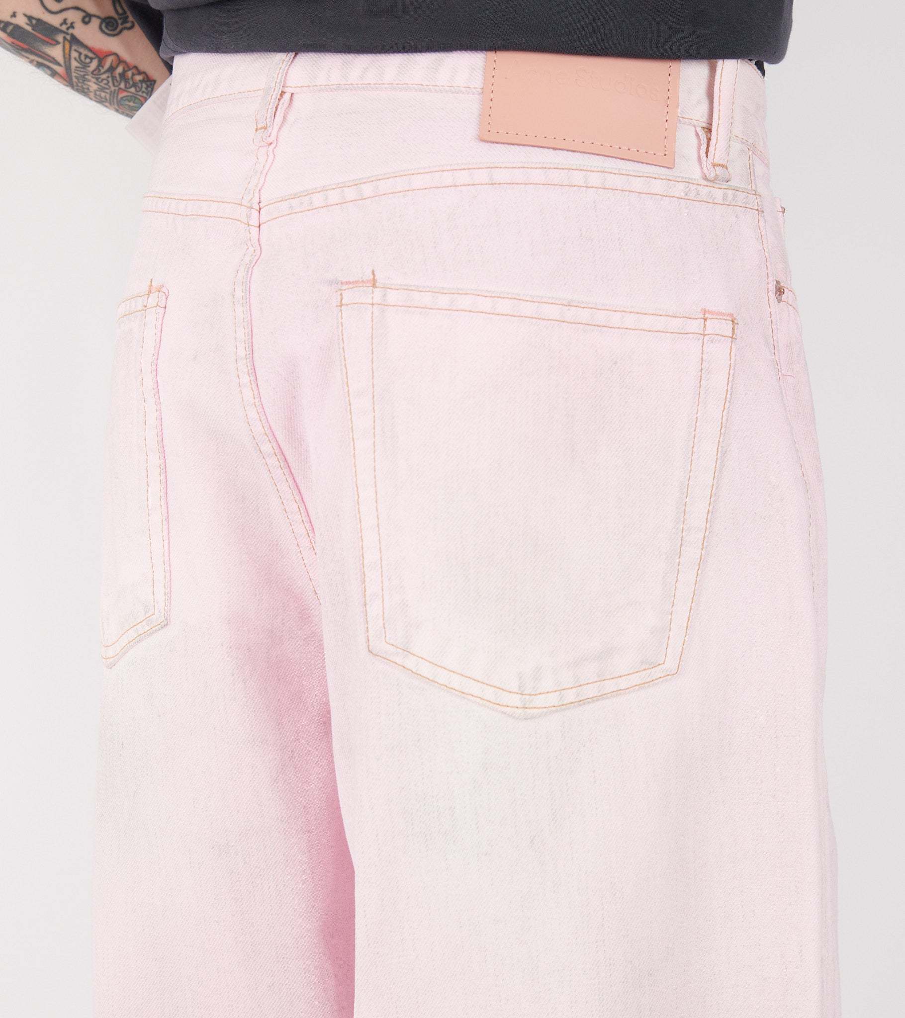 Acne Studios Denim Trousers With Belt Loops In Pink