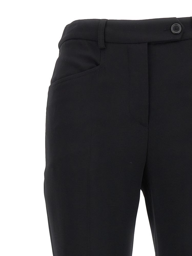 Moschino Straight-leg Pants With Front Pleat In Stretch Viscose In Black