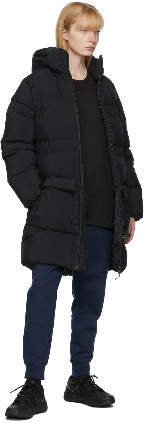 Y-3 Hooded Padded Down Coat In Black