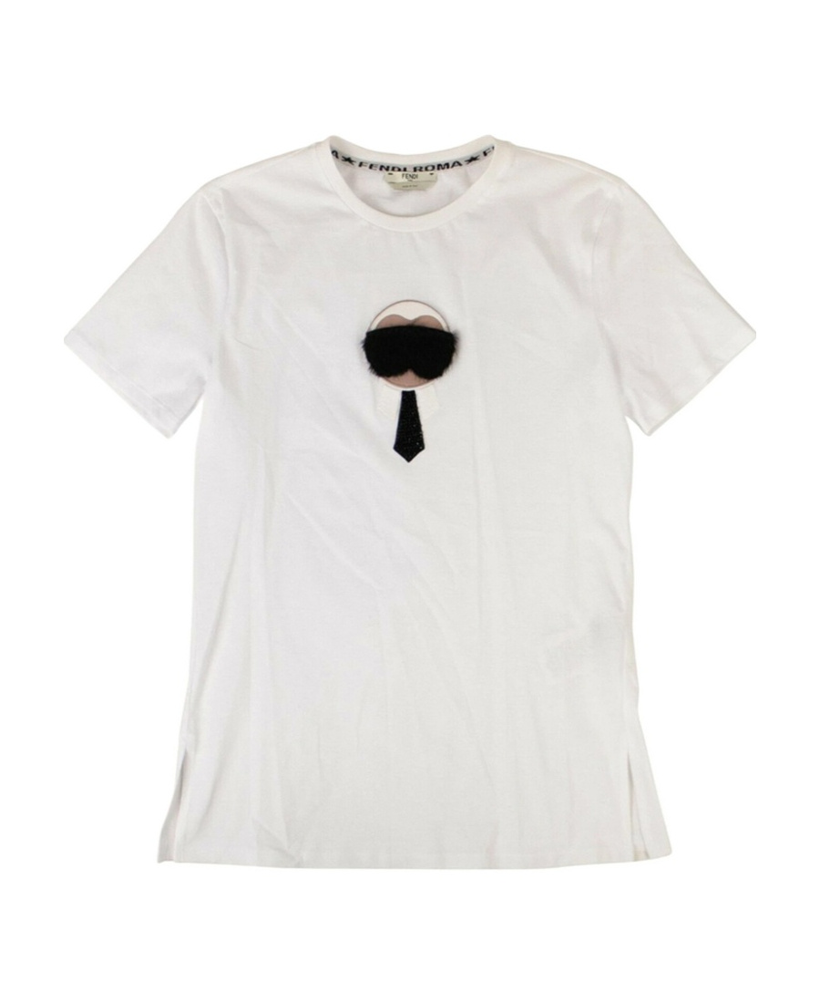 Fendi X Karl Lagerfeld T-shirt With Round Neck In White