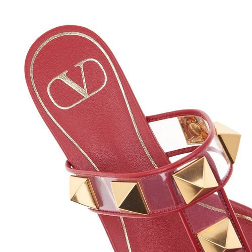 Valentino Logo Flat Sandals In Multicolor