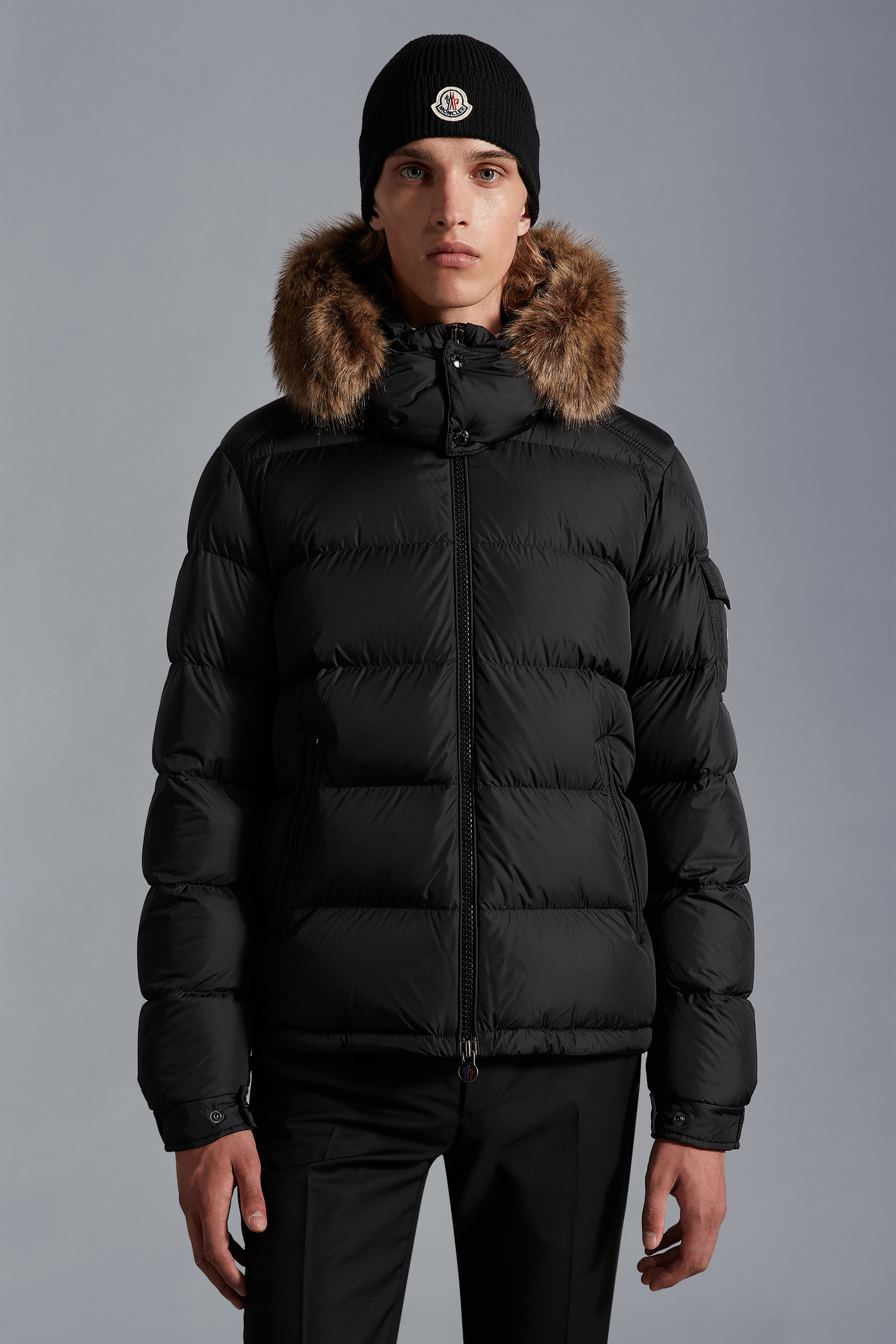 Moncler Mayaf Hooded Down Jacket In Black