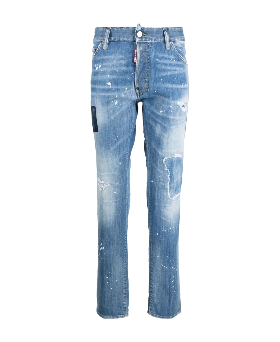Dsquared2 Logo Jeans In Blue