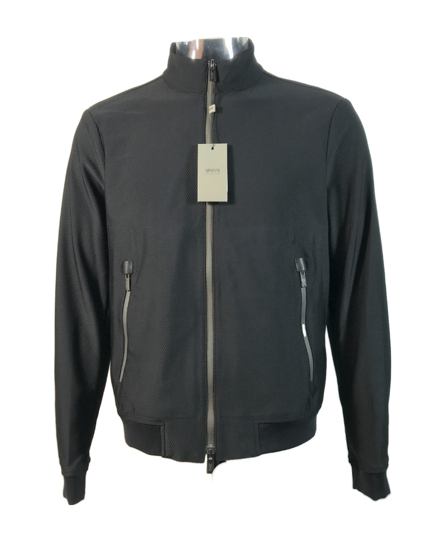Armani Collezioni Long-sleeved Casual Jacket In Black