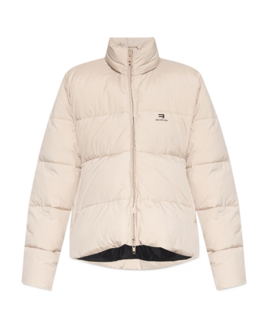 BALENCIAGA C-SHAPE LOGO-PRINT PUFFER JACKET