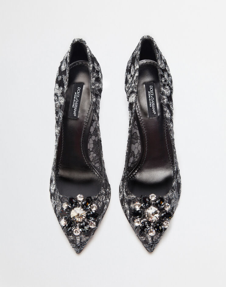 Dolce & Gabbana Bellucci Taormina Lace Pumps In Gray