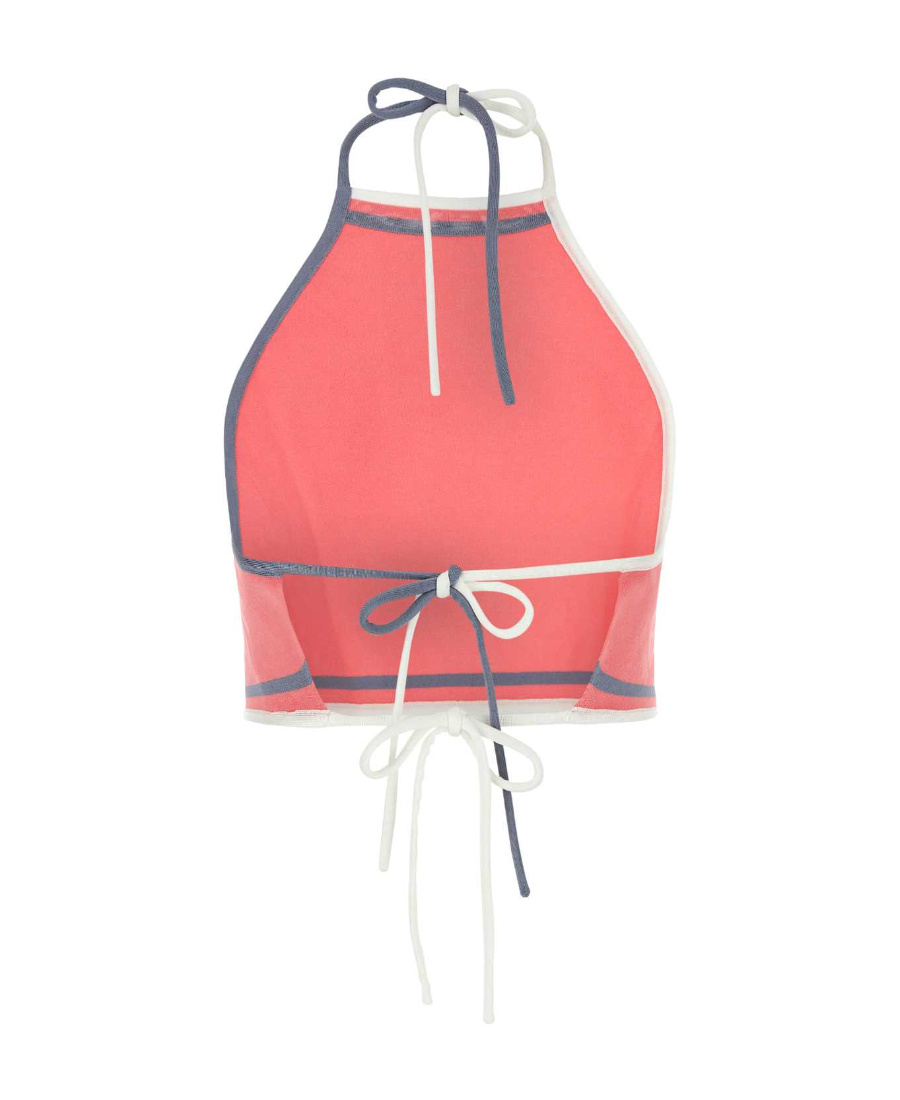Fendi Dark Pink Viscose Blend Crop Top In Pink