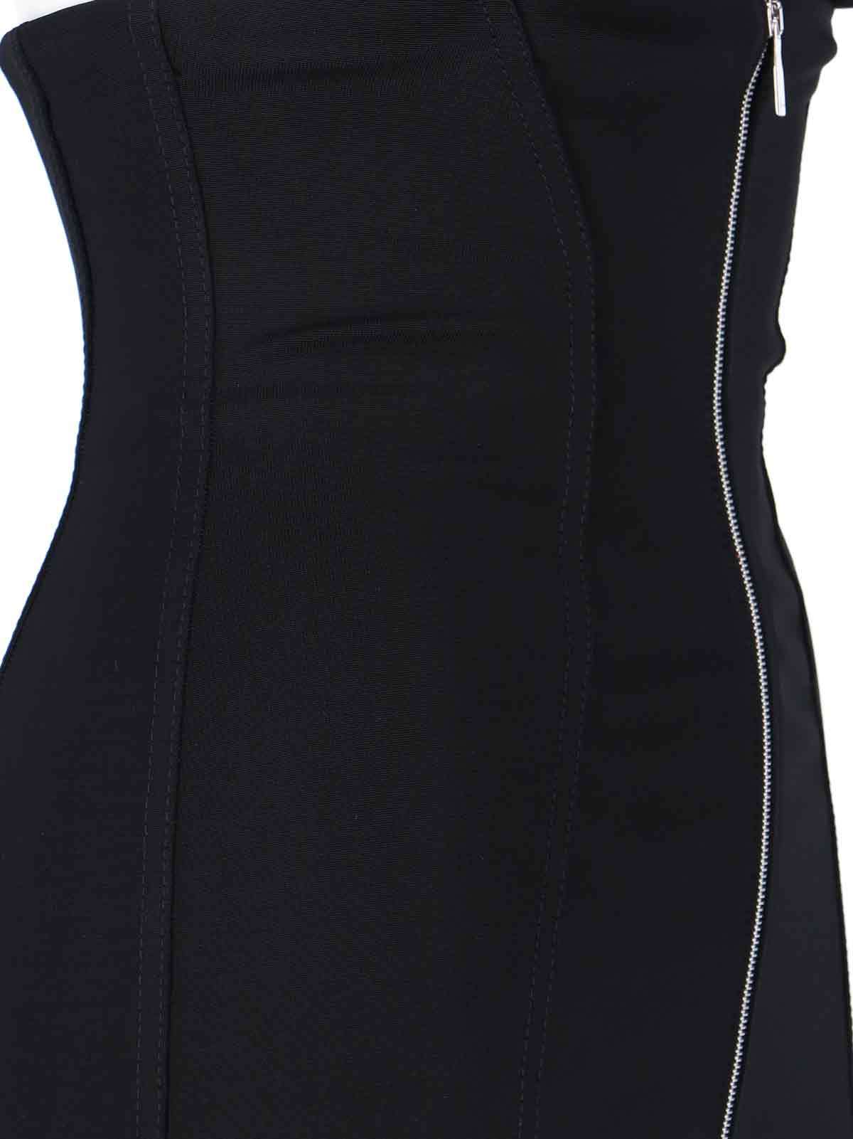 Off-white Bodycon Ablohland Mini Dress With Front Zip In Black