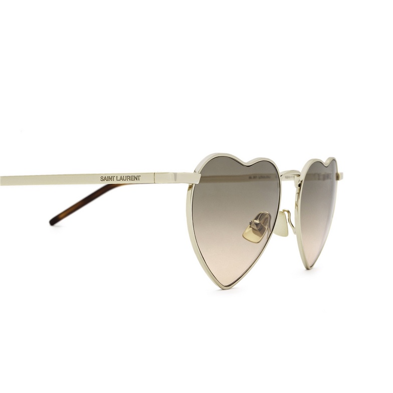 Saint Laurent Loulou Heart-shaped Sunglasses In Nude
