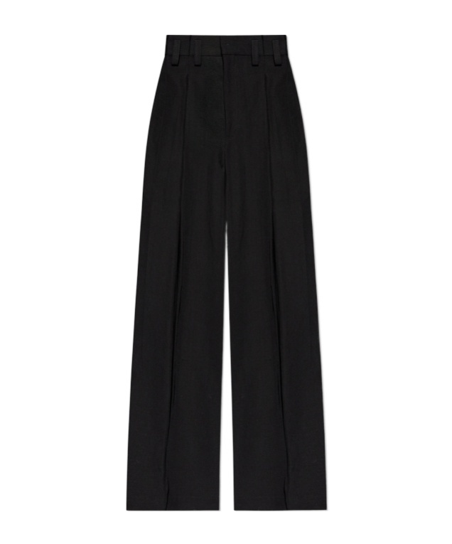 Jil Sander Black Pleat Front Trousers In Black